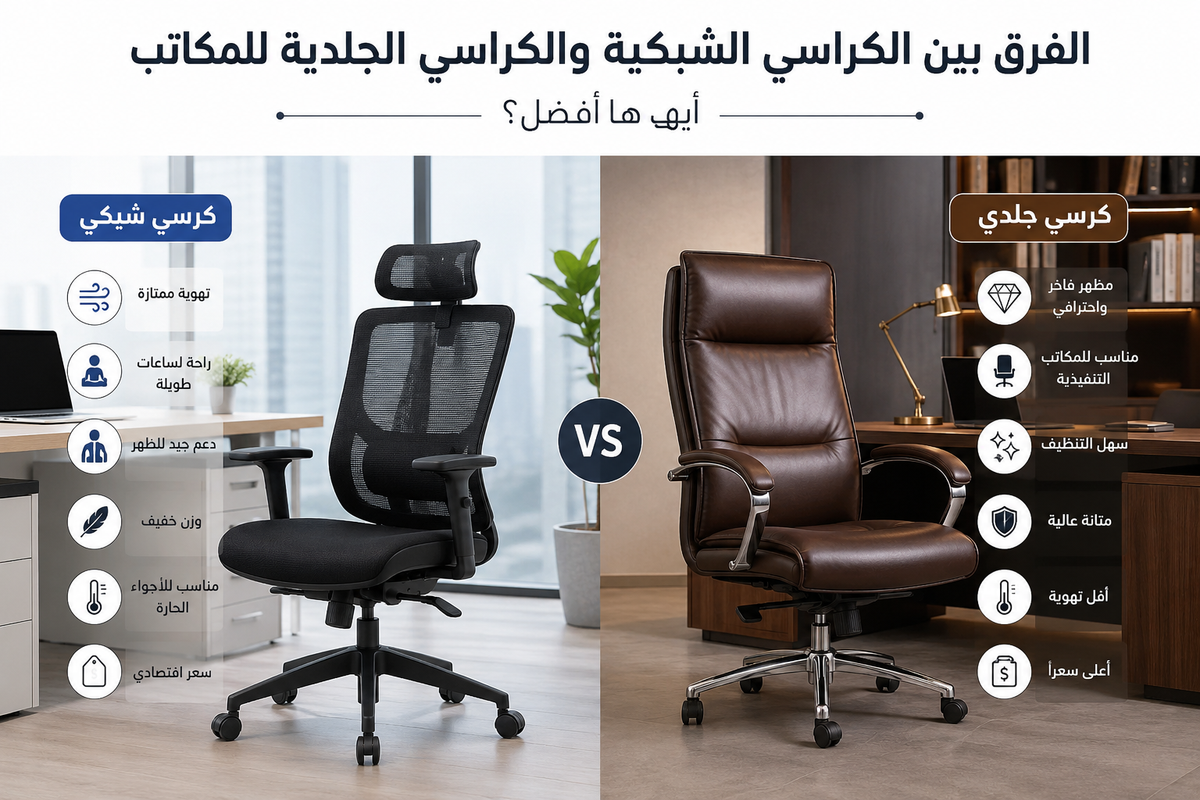 Mesh and leather office chairs comparison