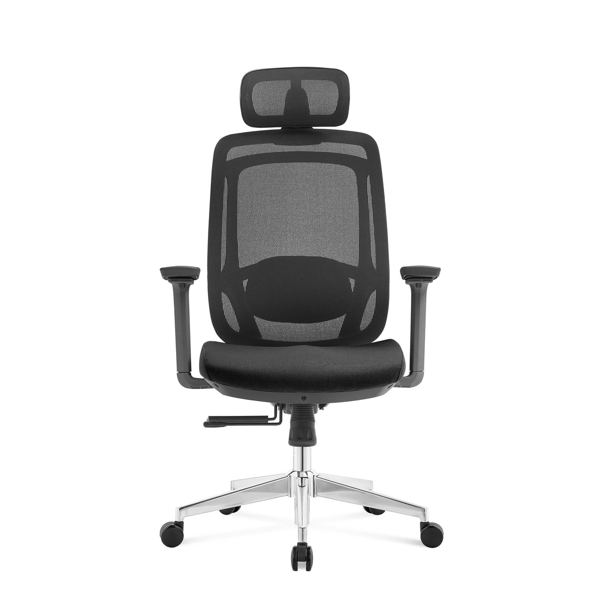 Ergonomic office chair with headrest and lumbar support for back comfort