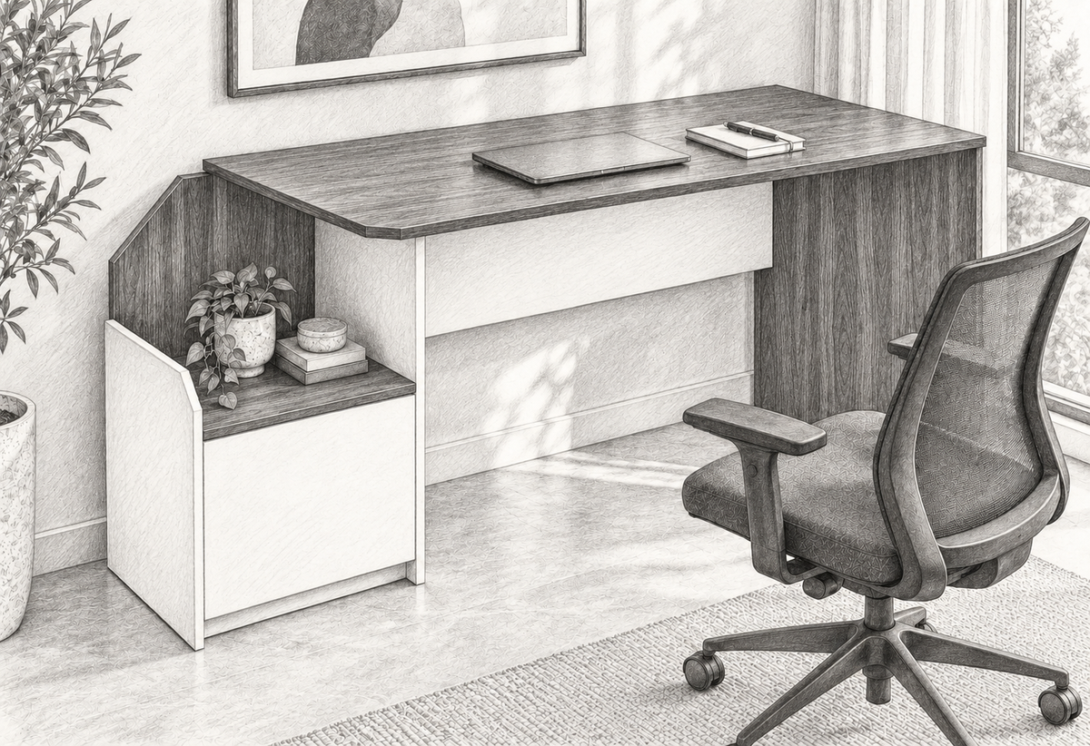 Illustrated view of Bright desk