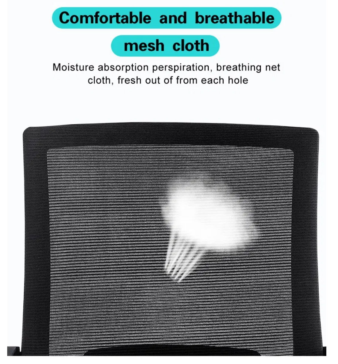 Square office chair - breathable mesh backrest detail
