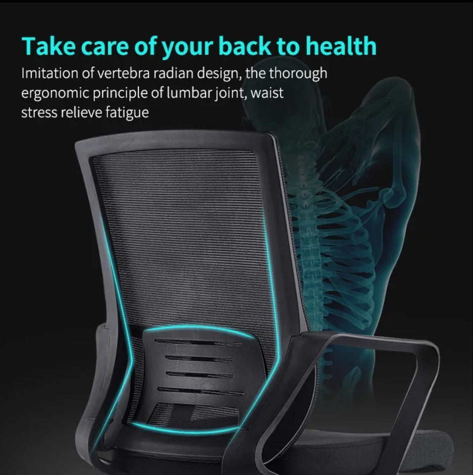 Square office chair - backrest and lumbar support detail